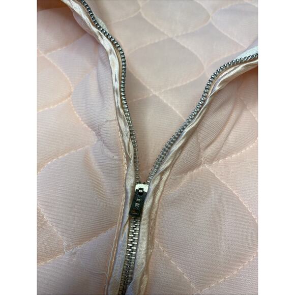 VINTAGE Baby Girl Quiltex Snowsuit Pink Quilted Zip Sleep Sack Bunting Newborn - Picture 9 of 13